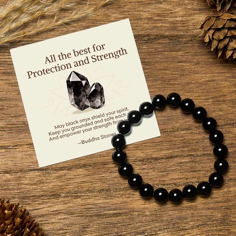 Buddha Stones "All the Best for Love and Harmony" Stone Quartz Bracelet Includes Gift Message Card