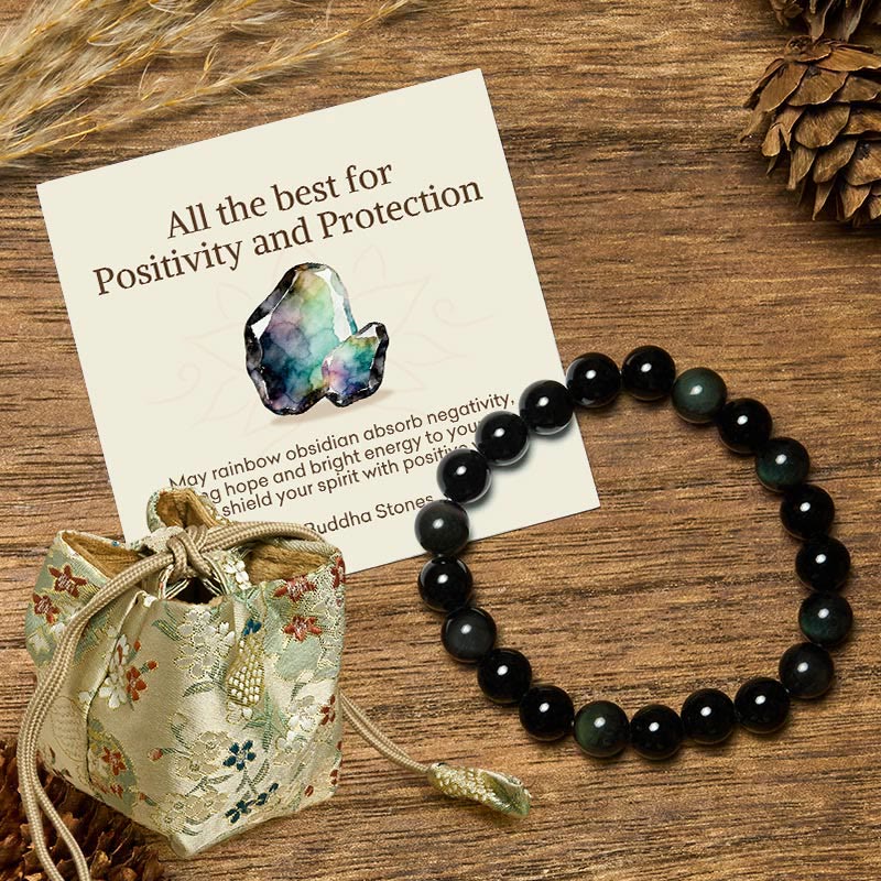 Buddha Stones "All the Best for Love and Harmony" Stone Quartz Bracelet Includes Gift Message Card