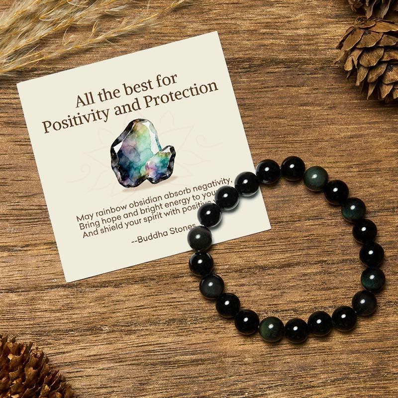 Buddha Stones "All the Best for Love and Harmony" Stone Quartz Bracelet Includes Gift Message Card