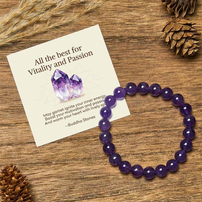 Buddha Stones "All the Best for Love and Harmony" Stone Quartz Bracelet Includes Gift Message Card