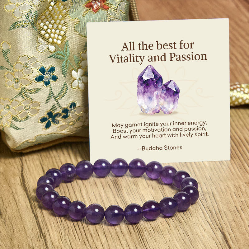Buddha Stones "All the Best for Love and Harmony" Stone Quartz Bracelet Includes Gift Message Card