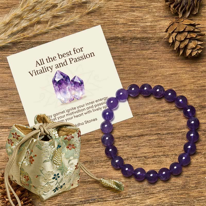 Buddha Stones "All the Best for Love and Harmony" Stone Quartz Bracelet Includes Gift Message Card
