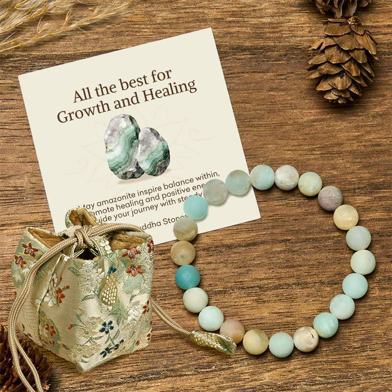 Buddha Stones "All the Best for Love and Harmony" Stone Quartz Bracelet Includes Gift Message Card