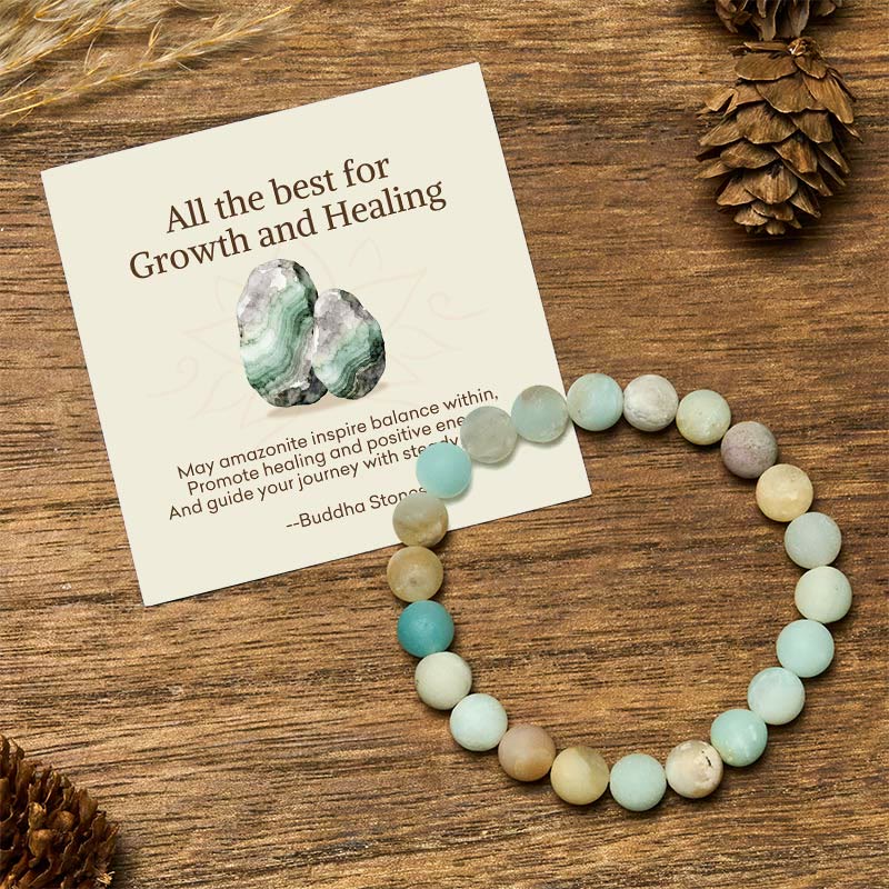 Buddha Stones "All the Best for Love and Harmony" Stone Quartz Bracelet Includes Gift Message Card