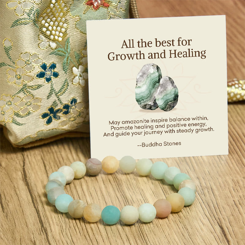 Buddha Stones "All the Best for Love and Harmony" Stone Quartz Bracelet Includes Gift Message Card