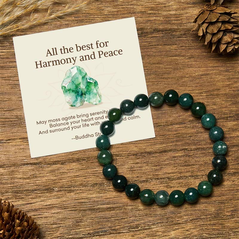 Buddha Stones "All the Best for Love and Harmony" Stone Quartz Bracelet Includes Gift Message Card