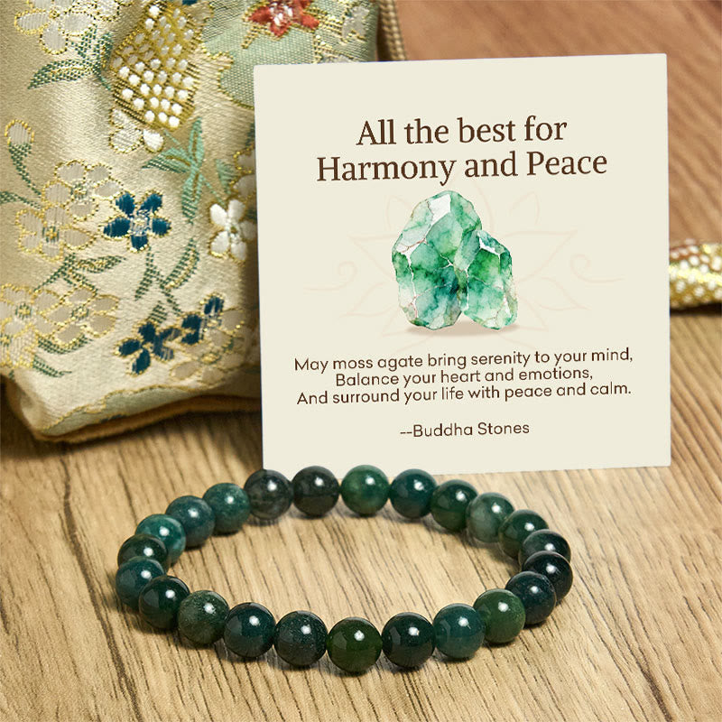 Buddha Stones "All the Best for Love and Harmony" Stone Quartz Bracelet Includes Gift Message Card