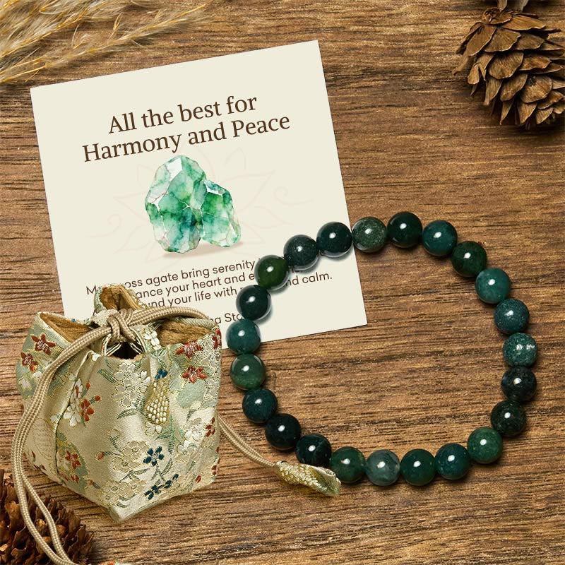 Buddha Stones "All the Best for Love and Harmony" Stone Quartz Bracelet Includes Gift Message Card