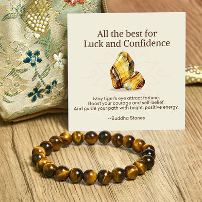 Buddha Stones "All the Best for Love and Harmony" Stone Quartz Bracelet Includes Gift Message Card
