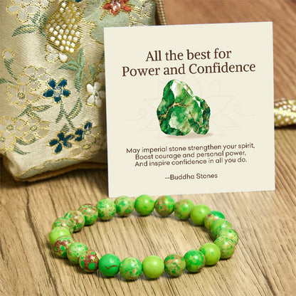 Buddha Stones "All the Best for Love and Harmony" Stone Quartz Bracelet Includes Gift Message Card