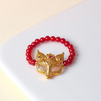 Buddha Stones Nine Tailed Fox South Red Agate Success Bracelet