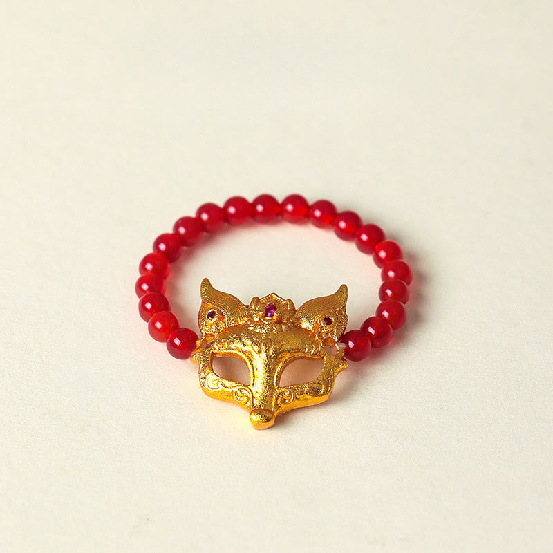 Buddha Stones Nine Tailed Fox South Red Agate Success Bracelet