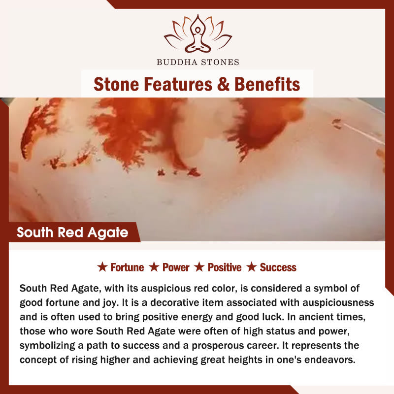 Buddha Stones Nine Tailed Fox South Red Agate Success Bracelet