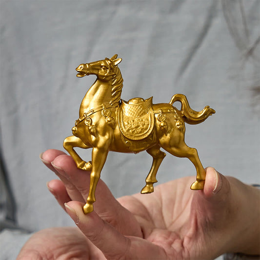 Buddha Stones Year of the Horse Ingot Success Alloy Home Decoration