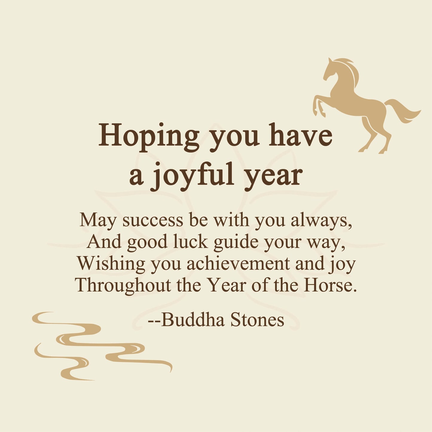 Buddha Stones "Hoping You Have a Joyful Year" Year of the Horse Keychain Includes Gift Message Card