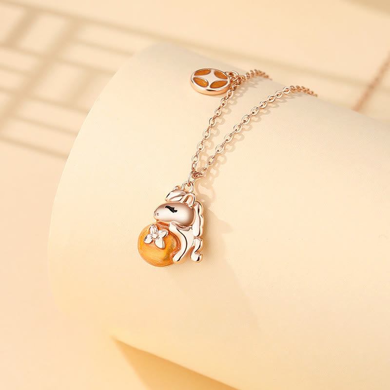 Buddha Stones 925 Sterling Silver Year Of The Horse Coins Design Blessing Necklace Pendant