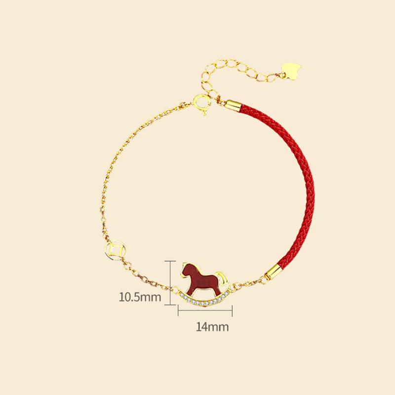 Buddha Stones 925 Sterling Silver Red String Red Agate Year Of The Horse Connection Bracelet