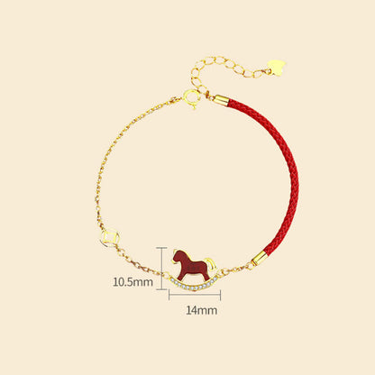 Buddha Stones 925 Sterling Silver Red String Red Agate Year Of The Horse Connection Bracelet