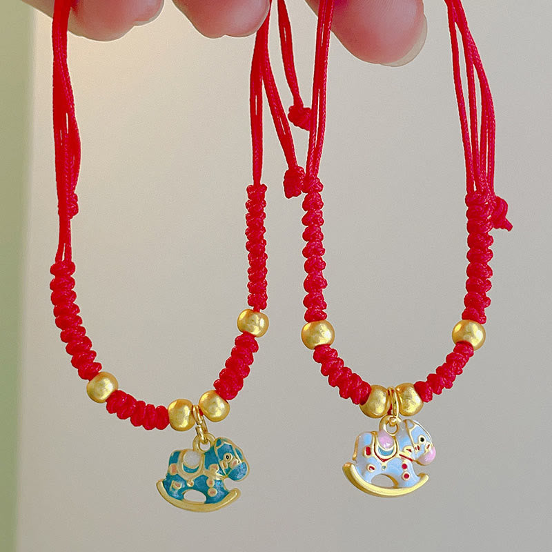 Buddha Stones Small Year Of The Horse Red String Copper Luck Adjustable Bracelet