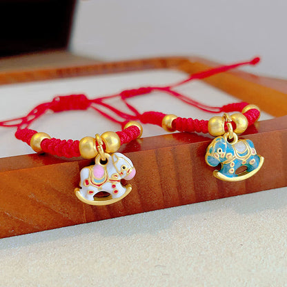 Buddha Stones Small Year Of The Horse Red String Copper Luck Adjustable Bracelet