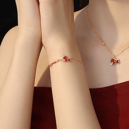 Buddha Stones 925 Sterling Silver Year Of The Horse Coin Charm Red Agate Blessing Necklace Pendant