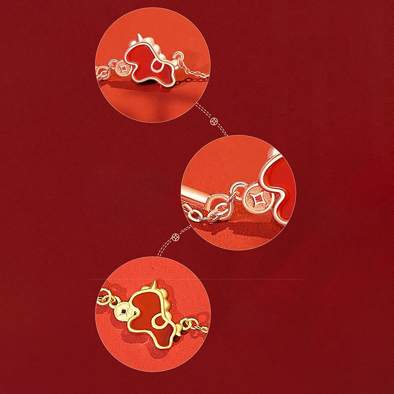 Buddha Stones 925 Sterling Silver Year Of The Horse Coin Charm Red Agate Blessing Necklace Pendant