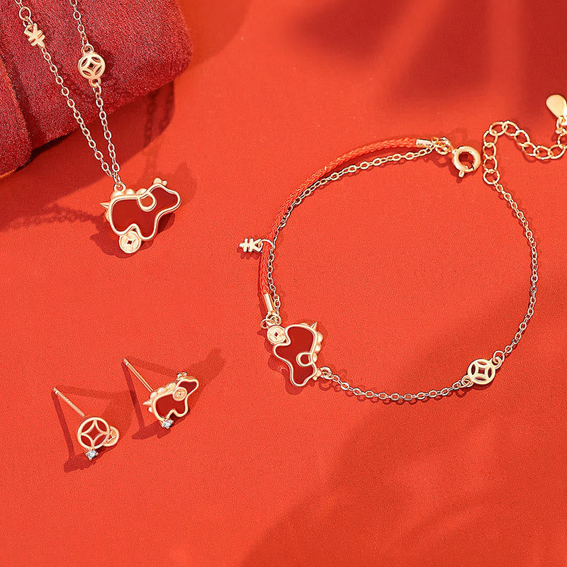 Buddha Stones 925 Sterling Silver Year Of The Horse Coin Charm Red Agate Blessing Necklace Pendant