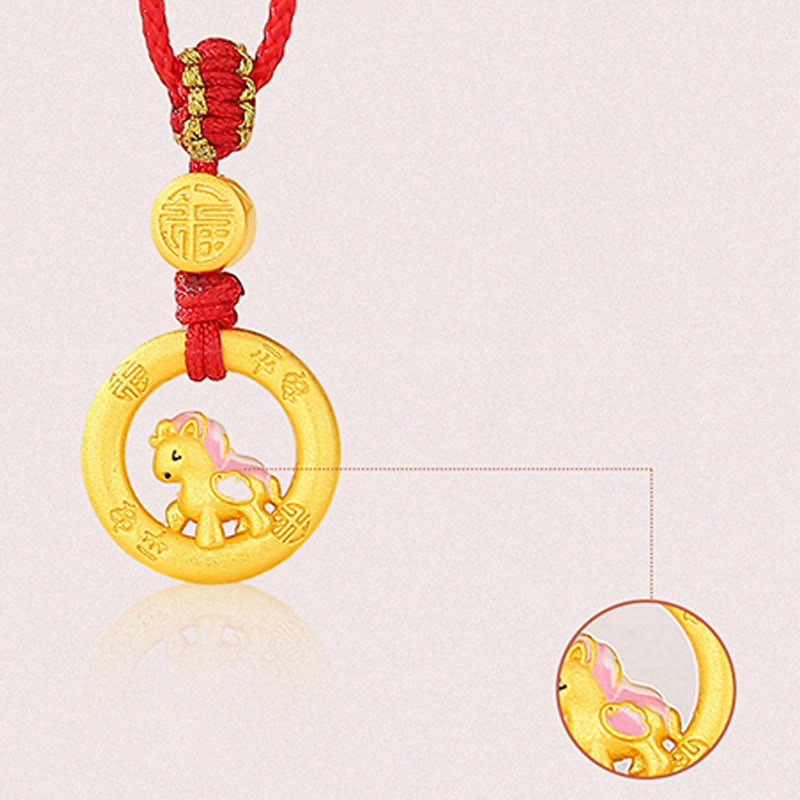 Buddha Stones 925 Sterling Silver Year Of The Horse Peace Buckle Balance String Couple Bracelet