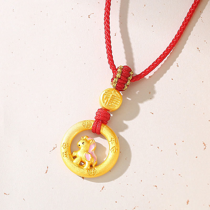 Buddha Stones 925 Sterling Silver Year Of The Horse Peace Buckle Balance String Couple Bracelet