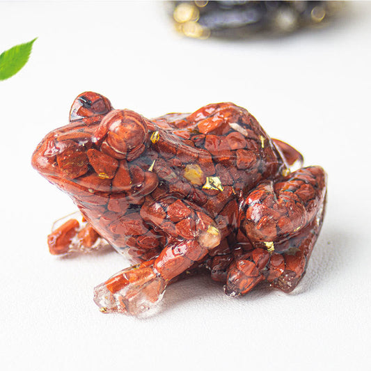 Buddha Stones Crystal Drip Resin Small Frog Passion Decoration Statue