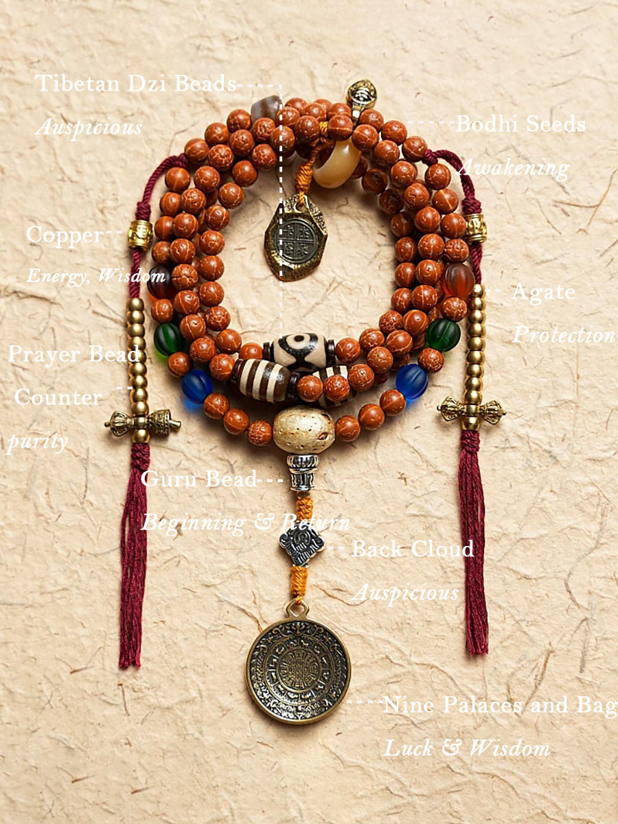 Bodhi Seed and Agate Harmony Bracelet | Wisdom, Peace, and Strong Connections