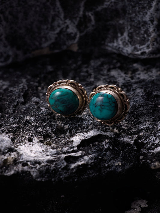 Turquoise Serenity Earrings – Sterling Silver & Raw Stone