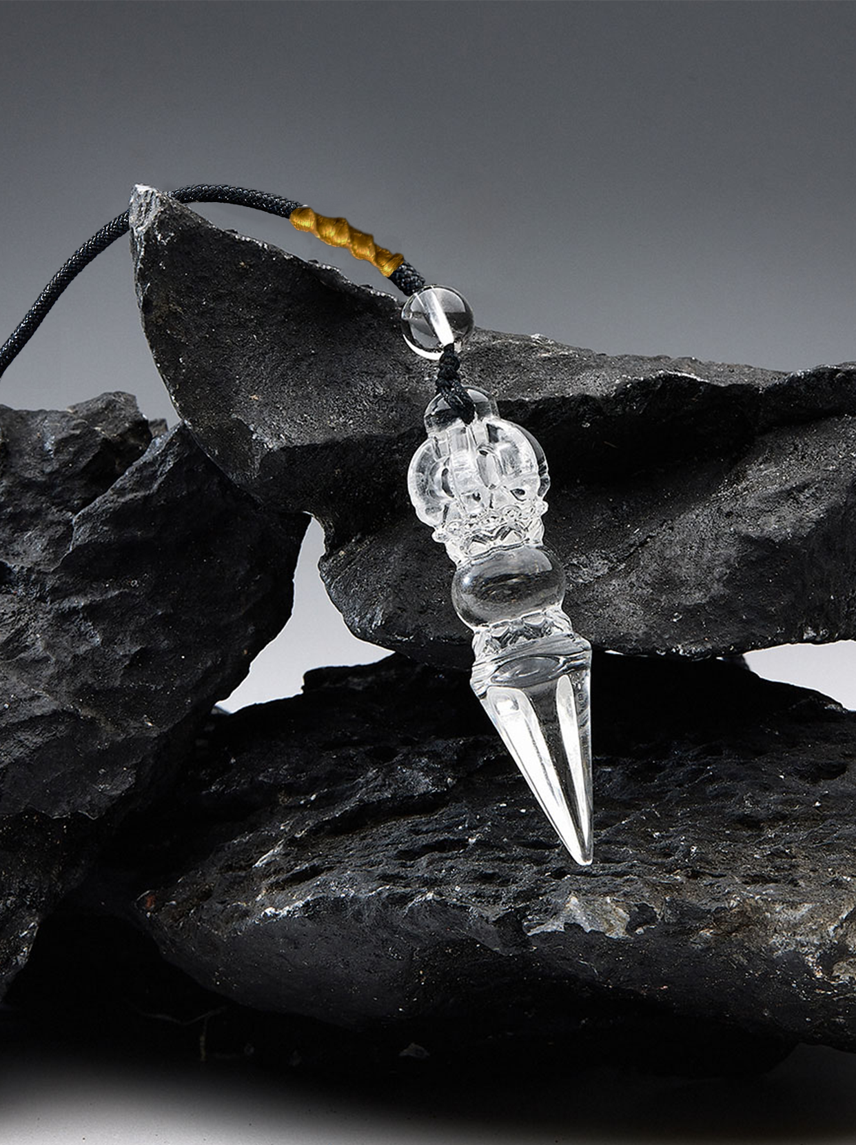 Vajra Demon Subduing Pestle Obstruction Removal Crystal Kailash Energy Blessing Himalaya Tibetan White Crystal