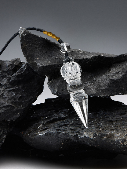 Vajra Demon Subduing Pestle Obstruction Removal Crystal Kailash Energy Blessing Himalaya Tibetan White Crystal