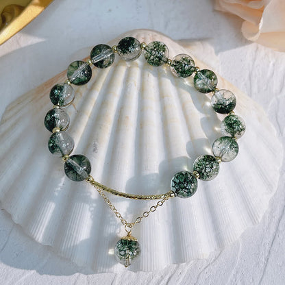 Buddha Stones Green Phantom Crystal Confidence Charm Bracelet