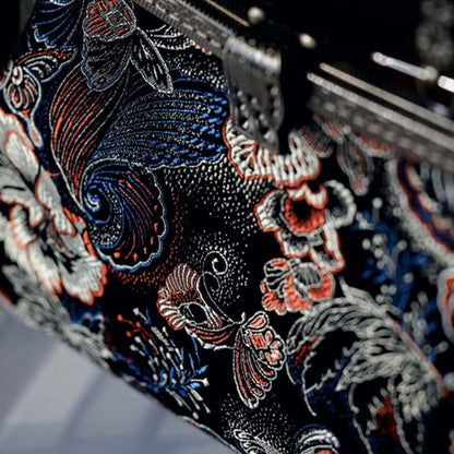 Buddha Stones Butterfly Flowers Metal Handle Handbag