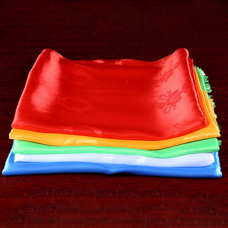 Buddha Stones Tibetan Blessing Auspicious 5 Colors Khata Decoration