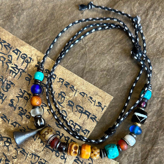 Tibetan Prosperity Blessing Gemstone Necklace
