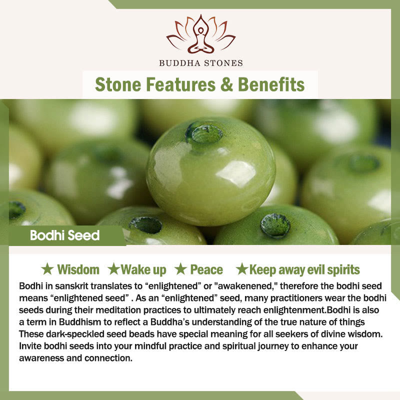Buddha Stones Cyan Bodhi Seed Dzi Bead Wisdom Peace Triple Wrap Bracelet