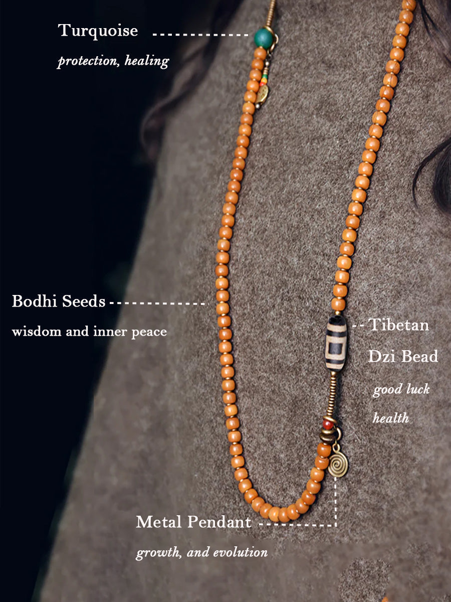 Wisdom Focus Bracelet | Bodhi Seed and Dzi Bead Bracelet for Concentration and Spiritual Insight