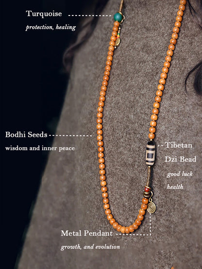 Wisdom Focus Bracelet | Bodhi Seed and Dzi Bead Bracelet for Concentration and Spiritual Insight