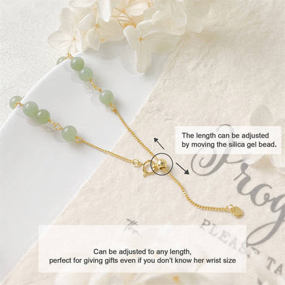 Buddha Stones Unique Natural Hetian Jade 14K Gold filled Luck Beaded Bracelet