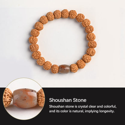 Buddha Stones Tibet Rudraksha Bodhi Seed Wealth Auspiciousness Bracelet