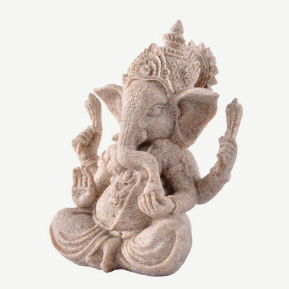 Buddha Stones Ganesh Ganpati Elephant Statue Wealth Blessing Home Decoration