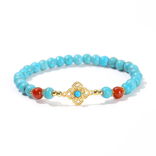 Buddha Stones Turquoise Bead Protection Balance Bracelet