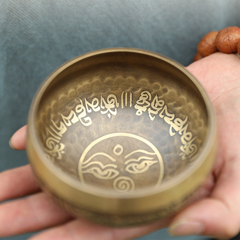 Buddha Stones Tibetan Sound Bowl Handcrafted for Yoga and Meditation Singing Bowl Set