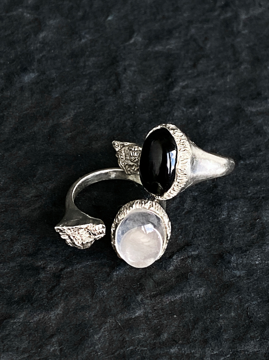 KAILASH ENERGY Chakra Awakening Ring Seven Chakra Gemstone Sterling Silver Adjustable