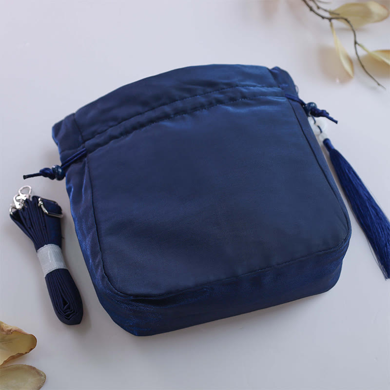 Buddha Stones Suzhou Embroidery Rabbit Lotus Epiphyllum Peony Magnolia Silk Tote Crossbody Bag Shoulder Bag Handbag