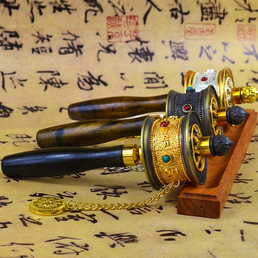 Buddha Stones Tibetan Lucky Prayer Wheel Decoration
