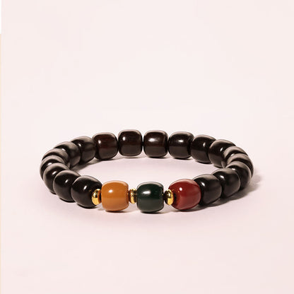 Buddha Stones Ebony Wood Rosewood Peace Balance Bracelet